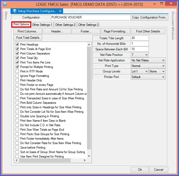 fmcg pur vochr print options